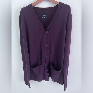 Abercrombie and Fitch Cardigan Button Up V Neck Cotton Cashmere Blend Men Small